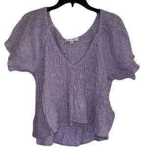 Who What Wear Textured Purple Blouse